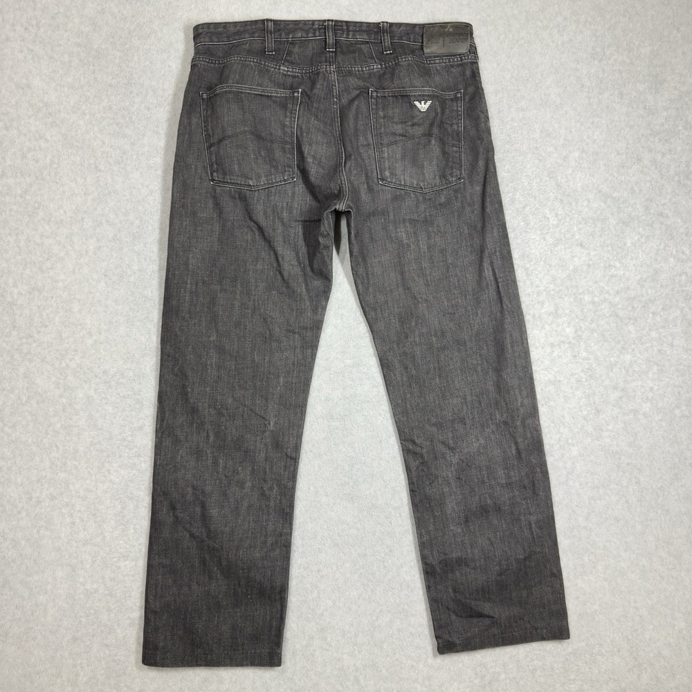 Armani Jeans AJ Mens 36x30 Black Regular Straight Fit Giorgio Armani J45 READ - Picture 4 of 11